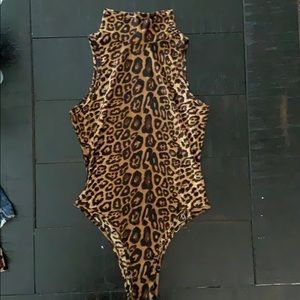 Cheetah print one piece body suit